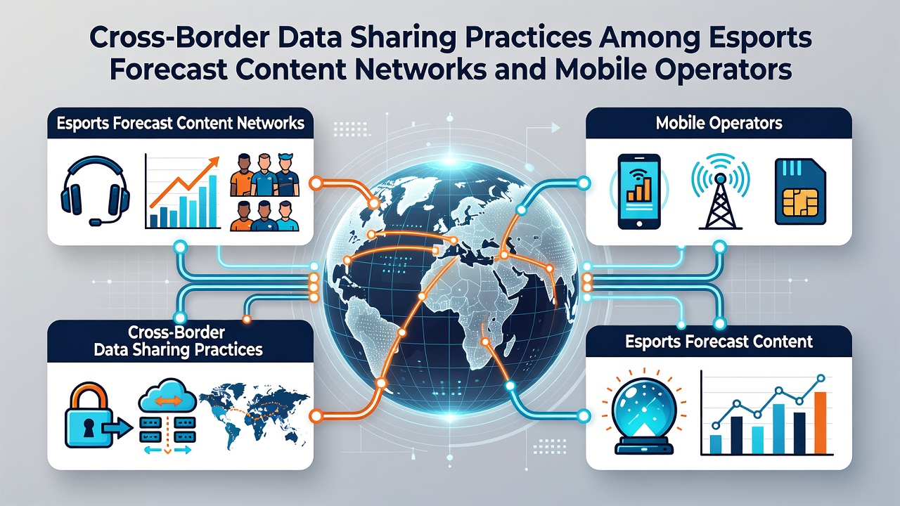 Mobile operator data centers processing esports forecast information under cross-border compliance protocols