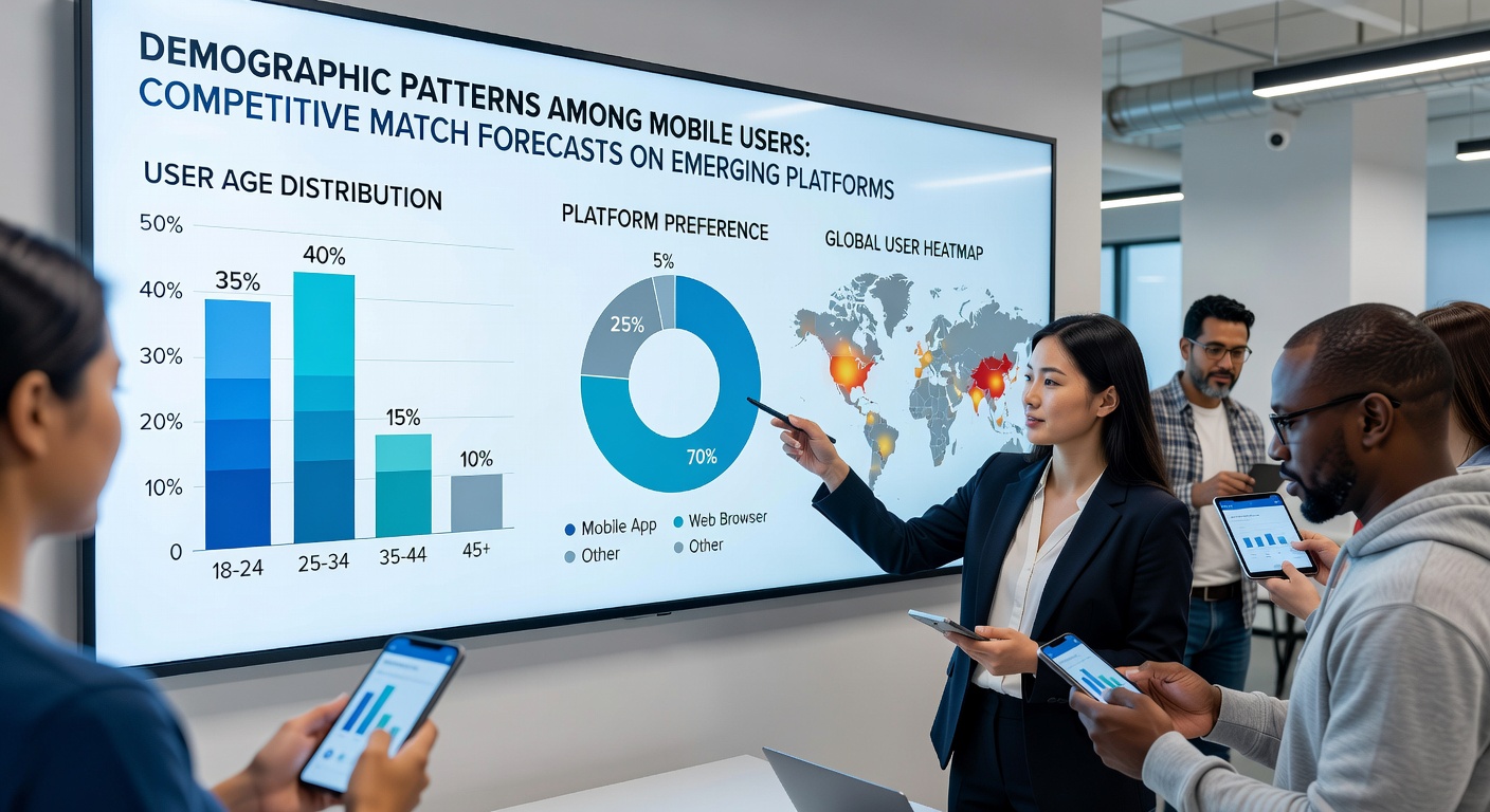 Diverse group of mobile users reviewing competitive match predictions on smartphones in varied settings