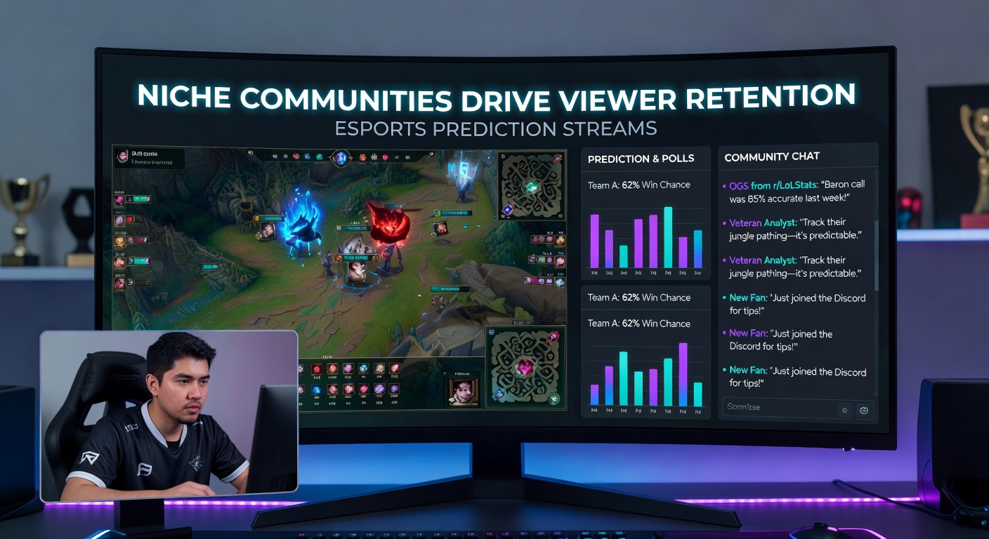 Dedicated viewers participating in real-time esports prediction discussions during a live stream