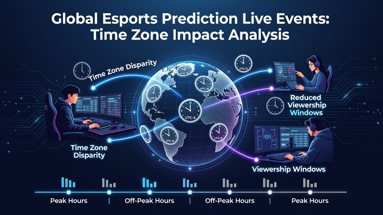 Global esports fans checking prediction event schedules across multiple time zones on their devices