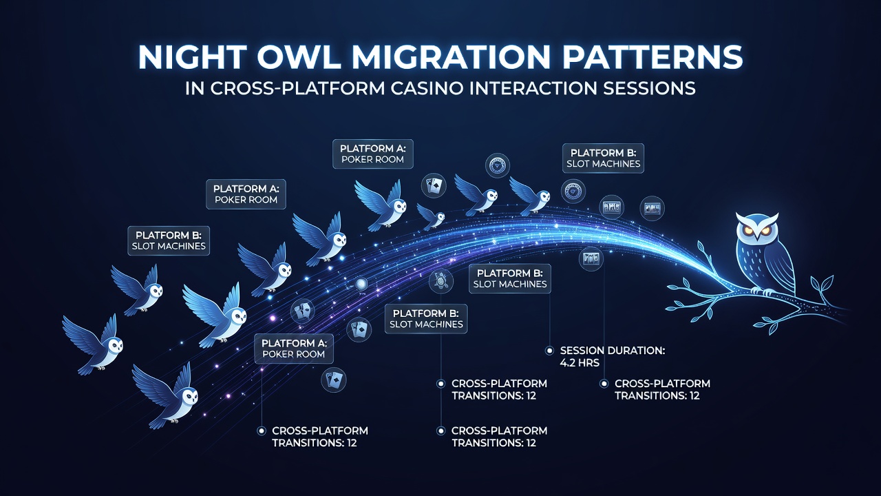 Late-night casino session activity across mobile and desktop platforms showing user migration trends