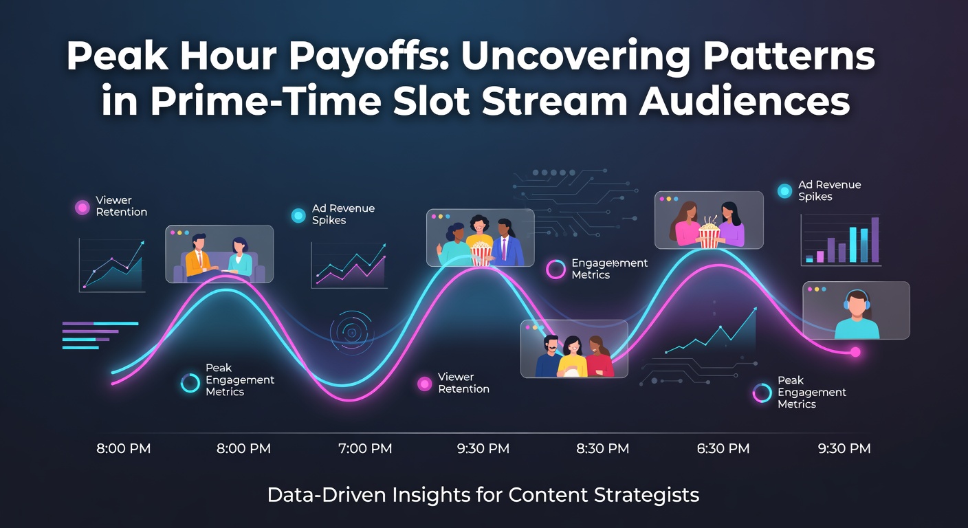 Graph showing peak viewer spikes in slot streams during evening hours across major platforms