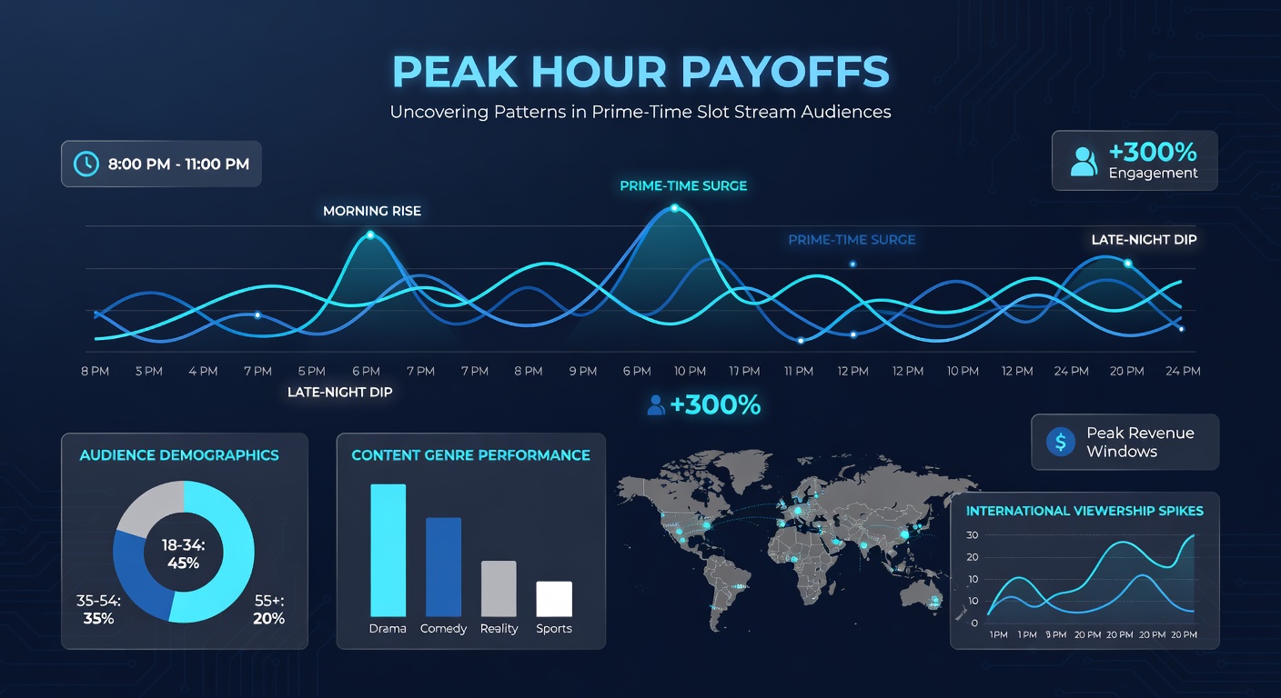 Heatmap visualization of global prime-time slot stream viewership patterns overlaid on a world map
