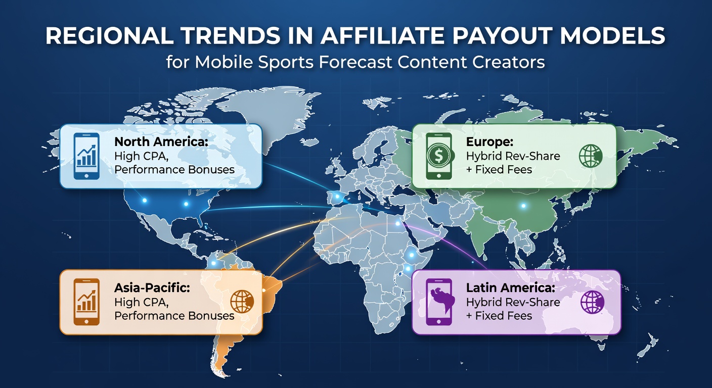 Global map highlighting affiliate payout model variations across North America, Europe, and Asia-Pacific regions in 2026
