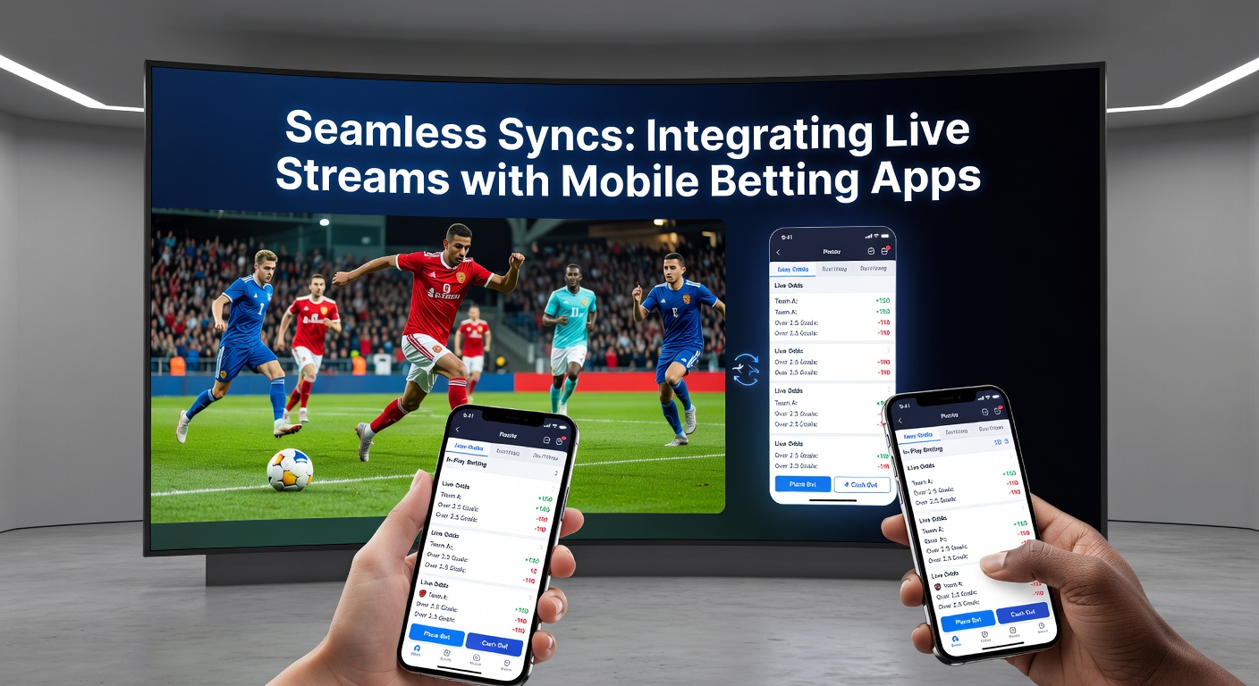 Mobile phone screen showing a live sports stream synced with real-time betting odds overlay