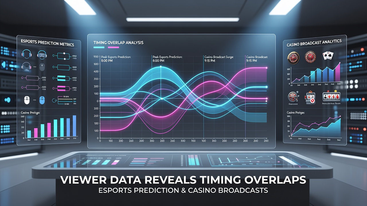 Heatmap visualization of viewer activity across esports prediction and casino streams highlighting shared peak hours in June 2026